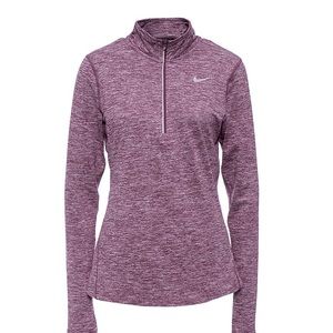 Nike Element Half Zip Long Sleeve Running Top Heather Purple